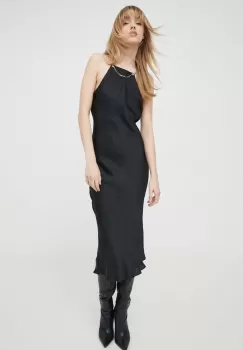 Diesel rochie culoarea negru, midi, drept imagine