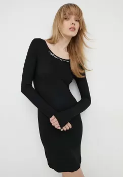 Diesel rochie culoarea negru, mini, drept imagine