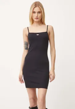 Diesel rochie D-MOKKY-LS-MICRODIV culoarea negru, mini, mulata, A14956.0EJAI imagine