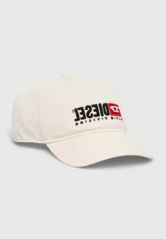 Diesel sapca de baseball din bumbac culoarea bej, cu imprimeu imagine