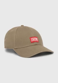 Diesel sapca de baseball din bumbac culoarea bej, cu imprimeu imagine