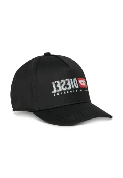 Diesel sapca de baseball din bumbac pentru copii FALBIP HAT culoare neagra J02390 imagine