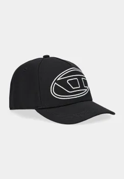 Diesel sapca de baseball din bumbac pentru copii FRENDIL HAT culoarea negru J02132 imagine
