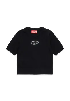 Diesel tricou de bumbac pentru copii KMARIGA KNITWEAR culoarea negru, J02654 imagine