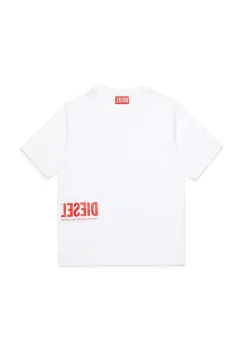 Diesel tricou de bumbac pentru copii MTFIND OVER T-SHIRTS culoarea alb, cu imprimeu, J02283 imagine