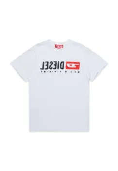 Diesel tricou de bumbac pentru copii TADJUSTK14 T-SHIRT culoarea alb, cu imprimeu, J02475 imagine