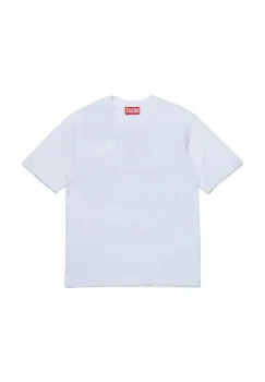 Diesel tricou de bumbac pentru copii TBOGGYMEGOVALD OVER T-SHIRT culoarea alb, cu imprimeu, J02276 imagine