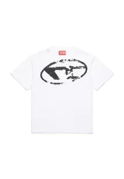 Diesel tricou de bumbac pentru copii TBOXTN14 OVER T-SHIRT culoarea alb, cu imprimeu, J02240 imagine