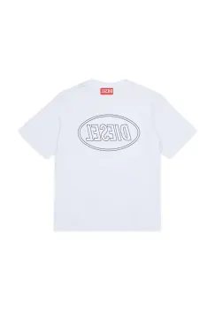 Diesel tricou de bumbac pentru copii TCIRCLE OVER T-SHIRT culoarea alb, cu imprimeu, J02582 imagine