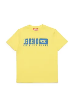 Diesel tricou de bumbac pentru copii TDIEGORL6 T-SHIRT culoarea galben, cu imprimeu, J02033 imagine