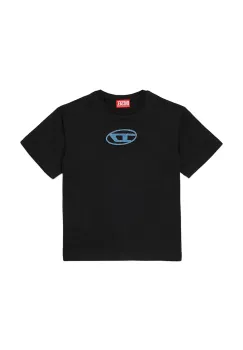 Diesel tricou de bumbac pentru copii TLOGY OVER T-SHIRT culoarea negru, cu imprimeu, J02590 imagine