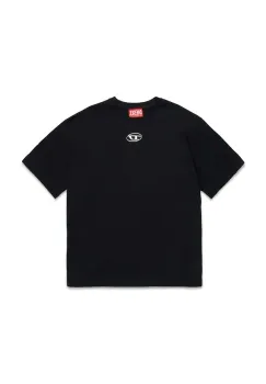 Diesel tricou de bumbac pentru copii TMARCUS OVER T-SHIRT culoarea negru, neted, J02022 imagine
