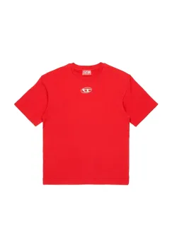Diesel tricou de bumbac pentru copii TMARCUS OVER T-SHIRT culoarea rosu, neted, J02022 imagine