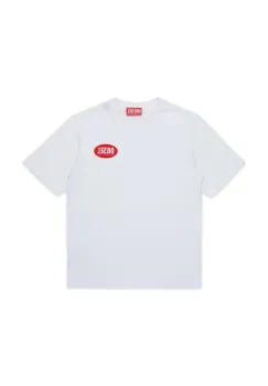 Diesel tricou de bumbac pentru copii TPATCH OVER T-SHIRT culoarea alb, cu imprimeu, J02469 imagine