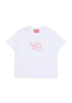 Diesel tricou de bumbac pentru copii TRIPIT T-SHIRT culoarea alb, J02597 imagine