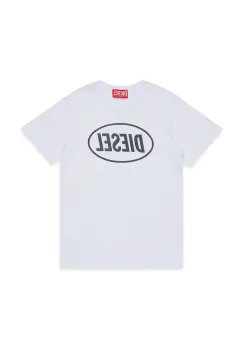 Diesel tricou de bumbac pentru copii TUNDRA T-SHIRT culoarea alb, cu imprimeu, J02464 imagine