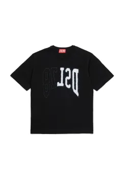 Diesel tricou de bumbac pentru copii TWASHN OVER T-SHIRT culoarea negru, cu imprimeu, J02228 imagine