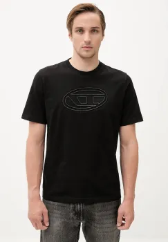 Diesel tricou din bumbac T-ADJUST-BIGOVAL culoarea negru, cu imprimeu, A17402.0NJBM imagine