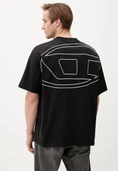 Diesel tricou din bumbac T-BOGGY-MEGOVAL-D culoarea negru, cu imprimeu, A11302.0HGAM imagine