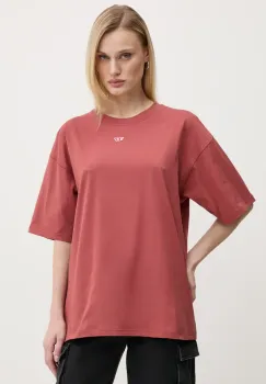 Diesel tricou din bumbac T-BOXT-D culoarea portocaliu, neted, A14929.0GRAI imagine