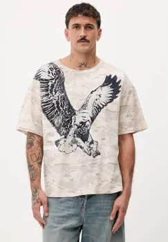 Diesel tricou din bumbac T-BOXT-T14 culoarea bej, cu model, A19317.0DLBM imagine