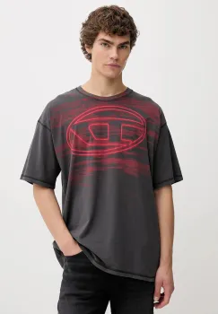 Diesel tricou din bumbac T-BOXT-T5 culoarea gri, cu imprimeu, A18653.0AGCA imagine