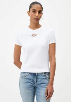 Diesel tricou din bumbac T-UNCUTIE-LONG-OD-Q1 culoarea alb, A16839.0CLBR imagine