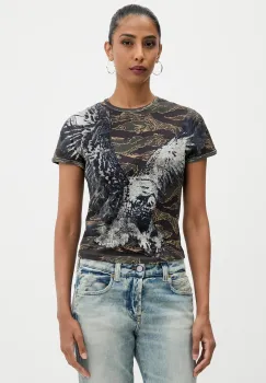 Diesel tricou din bumbac T-UNCUTIE-LONG-R1 culoarea gri, A19551.0DLBM imagine
