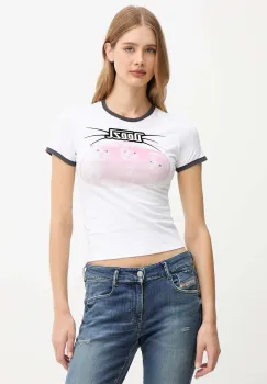 Diesel tricou T-UNCUTIES-LONG-R13 culoarea alb, A19655.0HQAH imagine