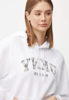 Dkny bluza femei, culoarea alb, cu gluga, cu imprimeu, DP4T9938 imagine