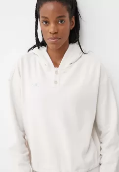 Dkny bluza femei, culoarea bej, cu gluga, cu imprimeu imagine