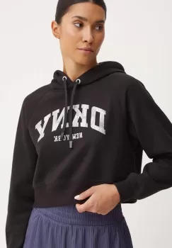 Dkny bluza femei, culoarea negru, cu gluga, cu imprimeu, DP4T9938 imagine