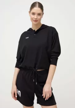 Dkny bluza femei, culoarea negru, cu gluga, cu imprimeu imagine