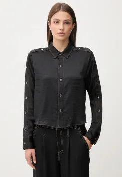 Dkny camasa culoarea negru, cu guler clasic, relaxed, P5EM7B93 imagine
