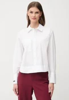 Dkny camasa din bumbac culoarea alb, cu guler clasic, relaxed, DJ5W2108 imagine