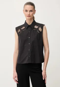 Dkny camasa din bumbac culoarea negru, cu guler clasic, regular, P5DM0B45 imagine