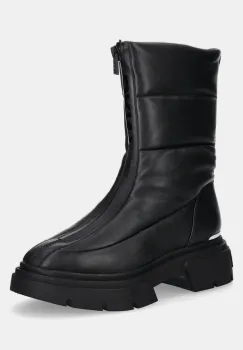 Dkny cizme de piele Fiza femei, culoarea negru, cu toc plat, izolare usoara, K4419113 imagine