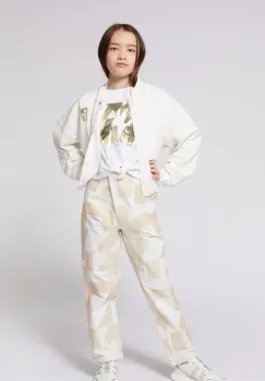 Dkny geaca bomber pentru copii culoarea alb, D62284 imagine