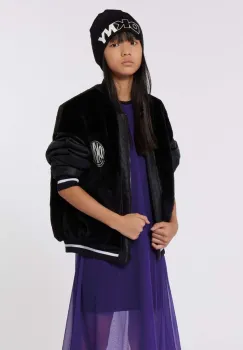 Dkny geaca bomber pentru copii culoarea negru, D60237 imagine