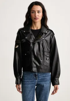DKNY  geaca de biker pentru femei din imitatie de piele imagine
