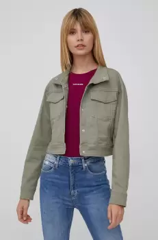 Dkny geaca femei, culoarea verde, de tranzitie imagine