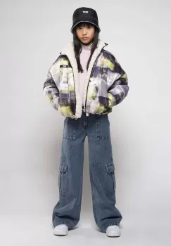 Dkny geaca reversibila pentru copii culoarea verde imagine