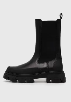 Dkny ghete chelsea de piele Jonie femei, culoarea negru, cu platforma, K3366233 imagine