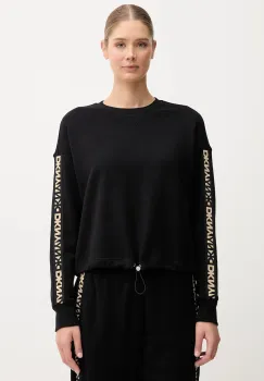 Dkny hanorac de bumbac culoarea negru, cu imprimeu, DP5T1414 imagine
