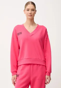 Dkny hanorac de bumbac culoarea roz, cu imprimeu, DP5T1279 imagine