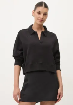 Dkny hanorac de bumbac femei, culoarea negru, neted, DP5T1243 imagine
