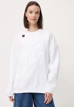 Dkny hanorac de bumbac HEART OF NY femei, culoarea alb, neted, D2B4A138 imagine
