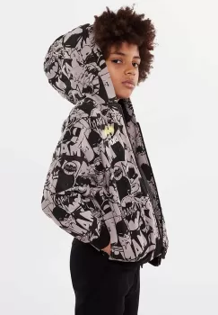 Dkny hanorac de bumbac pentru copii x DC Comics culoarea negru, cu gluga, modelator imagine