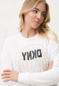 Dkny longsleeve de pijama culoarea alb, YI20021 imagine