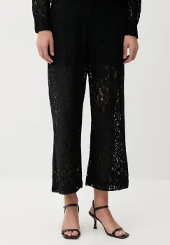 Dkny pantaloni culoarea negru, drept, high waist, DJ5P3081 imagine